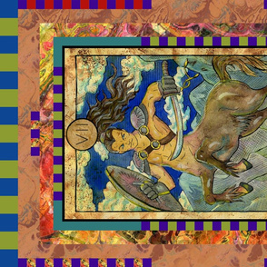 THE CHARIOT CENTAUR TAROT CARD PANEL MAJOR ARCANA