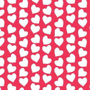 Valentines joy // red background white hearts