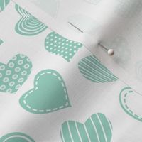 Valentines joy // white background mint hearts