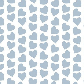 Valentines joy // white background blue grey hearts