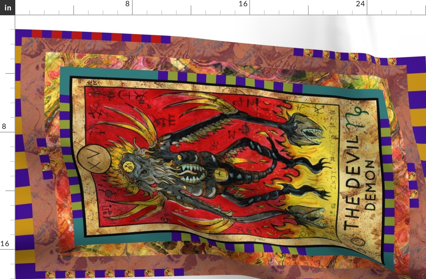 THE DEVIL DEMON TAROT CARD PANEL MAJOR ARCANA