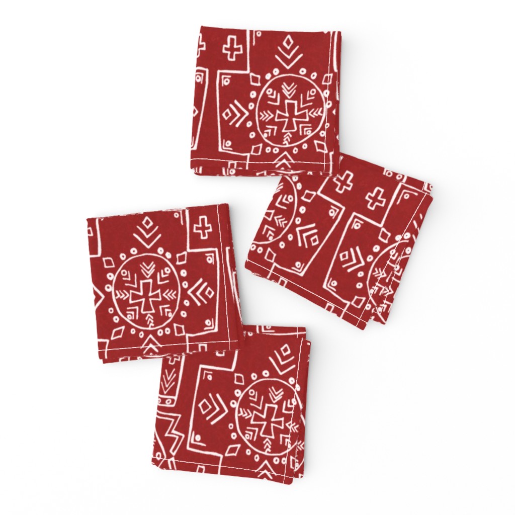 Mali Cross Mud cloth in Red, Medium