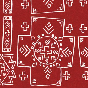 Mali Cross Mud cloth in Red, Medium