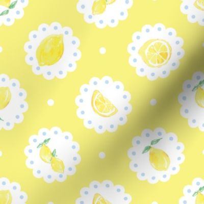 Lemons on Doilies Summer Lemon Yellow