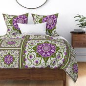 Deadly Nightshade Hawaiian Quilt ( with bonus pillow fronts for larger bolts)