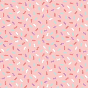 Kawaii Sprinkles in Coral, Pink, Aqua, and Purple