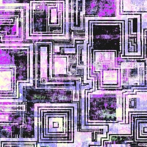 Abstract squares maze, Magenta, medium