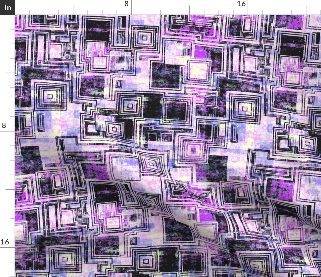 Abstract squares maze, Magenta, medium