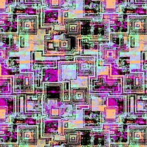 Abstract square maze, Multicolors, small