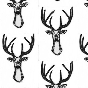 Modern Trendy Hipster Woodland Sketchy Hipster Buck Stag Deer Antlers