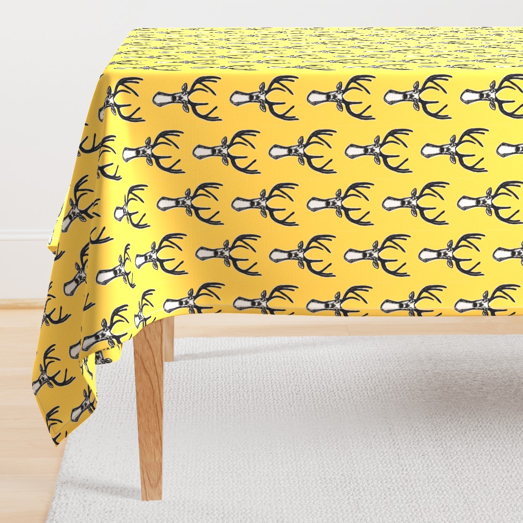 Modern Trendy Yellow Sketchy Hipster Buck Stag Deer Antlers-ch-ch-ch-ch-ch-ch-ch-ch