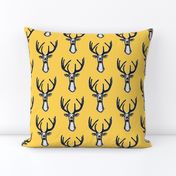 Modern Trendy Yellow Sketchy Hipster Buck Stag Deer Antlers-ch-ch-ch-ch-ch-ch-ch-ch