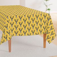 Modern Trendy Yellow Sketchy Hipster Buck Stag Deer Antlers-ch-ch-ch-ch-ch-ch-ch-ch