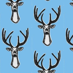 Sky blue Sketchy Hipster Buck Stag Deer Antlers-ch-ch-ch-ch-ch-ch-ch-ch-ch-ch