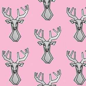 Pink geometric Deer Buck Stag-ch
