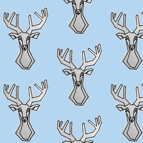 Light Sky Blue geometric Deer Buck Stag-ch-ch