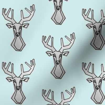 Light Mint geometric Deer Buck Stag-ch-ch-ch