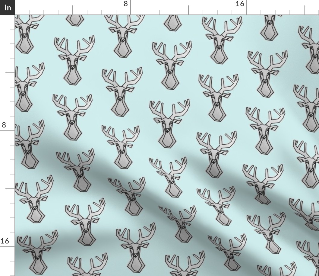 Light Mint geometric Deer Buck Stag-ch-ch-ch