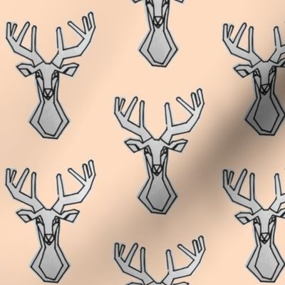 peach geometric Deer Buck Stag-ch-ch-ch-ch