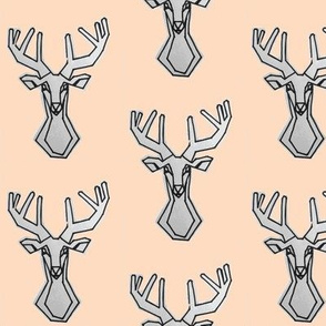 peach geometric Deer Buck Stag-ch-ch-ch-ch