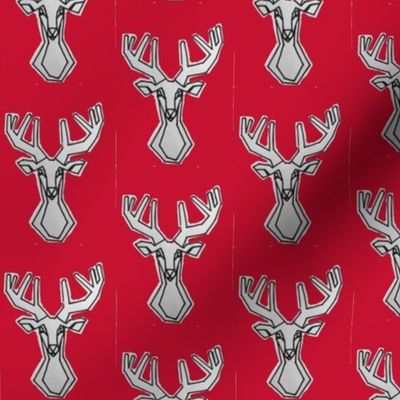 Small red geometric Deer Buck Stag-ch-ch-ch-ch-ch