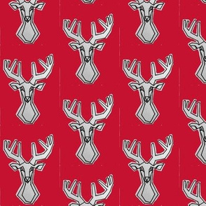 Small red geometric Deer Buck Stag-ch-ch-ch-ch-ch