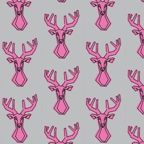 Small pink and grey geometric Deer Buck Stag-ch-ch-ch-ch-ch-ch-ch-ch-ch-ch-ch-ch