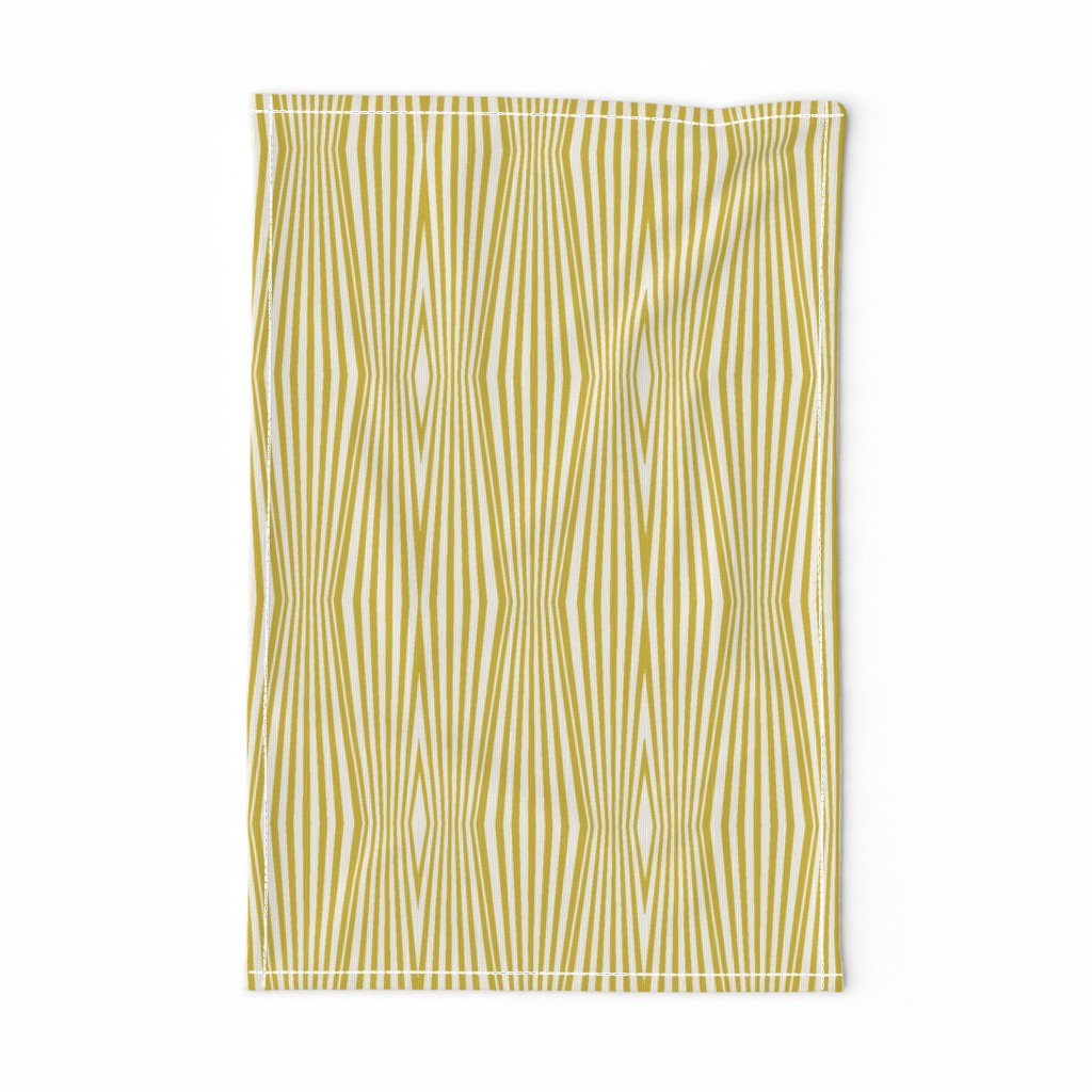 Zebra diamond op art stripes, mustard + off-white by Su_G_©SuSchaefer