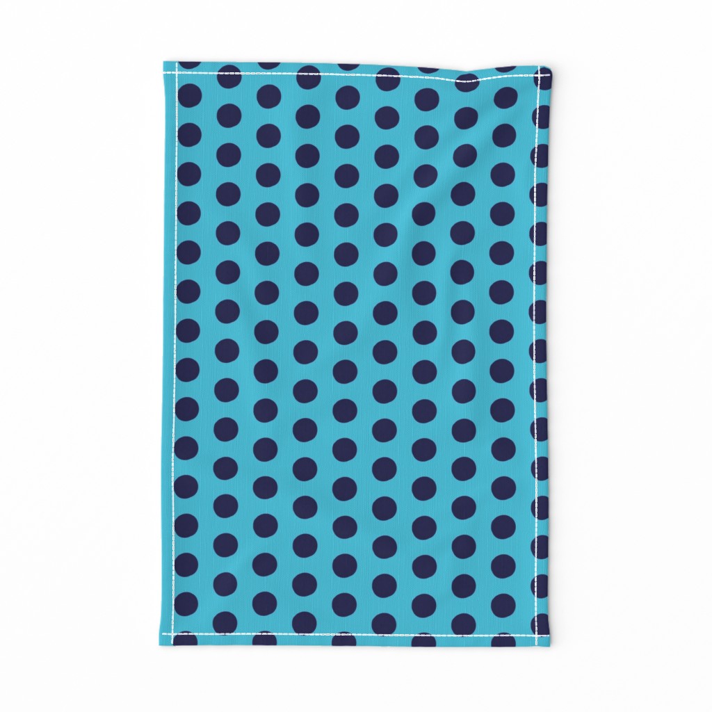 Todays Polka-Dot  Turquoise Blue/ Navy Dots 