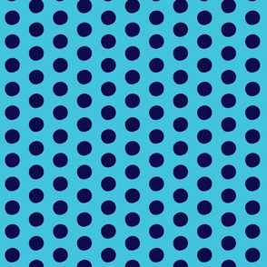 Todays Polka-Dot  Turquoise Blue/ Navy Dots 