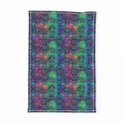 COLORFUL AFRICAN PRINT RAINBOW DREAMY LOZENGES MISTY ON BLUE