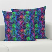 COLORFUL AFRICAN PRINT RAINBOW BREEZE HEXA SYMBOL ON BLUE