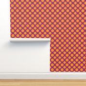 Spanish Floral Tile Inspired Orange Yellow