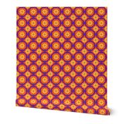 Spanish Floral Tile Inspired Orange Yellow