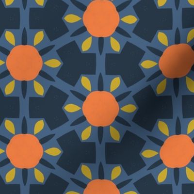 Retro Geo Spanish Tiles M+M Navy by Friztin