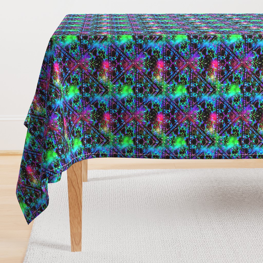 COLORFUL AFRICAN PRINT TRIANGLES BLACK BACKGROUND