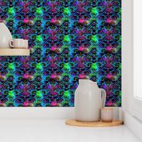 COLORFUL AFRICAN PRINT TRIANGLES BLACK BACKGROUND