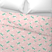 Narwhal Mint and pink background