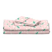 Narwhal Mint and pink background
