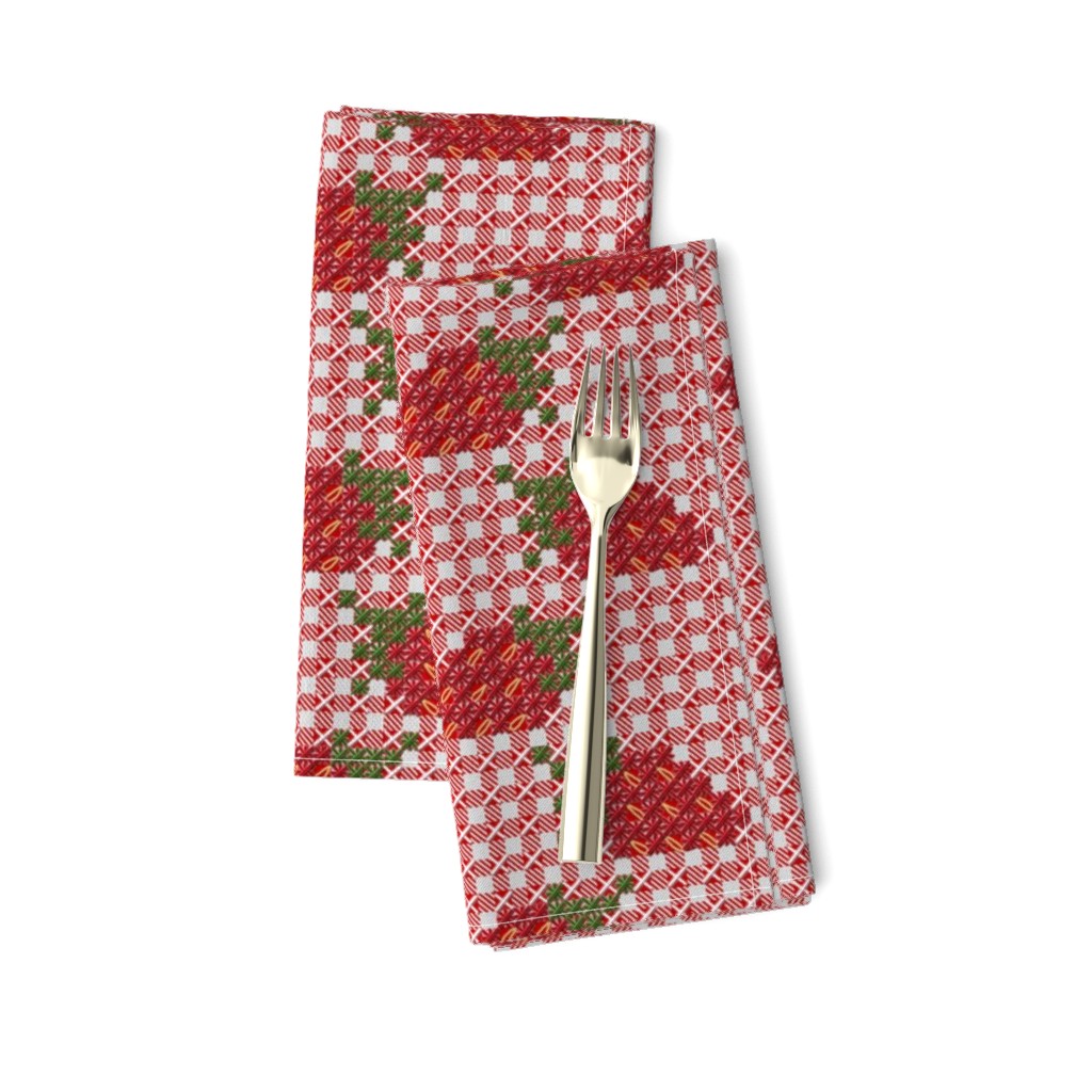 Strawberry Chickenscratch Gingham