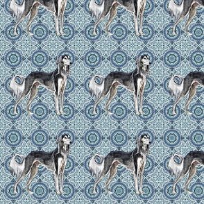 saluki with floral pattern
