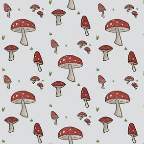 Grey and red Toadstool Woodland Mushroom-ch-ch-ch