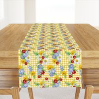 Yellow Gingham Floral 