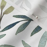 Blue And Green Leaves Fabric | Spoonflower