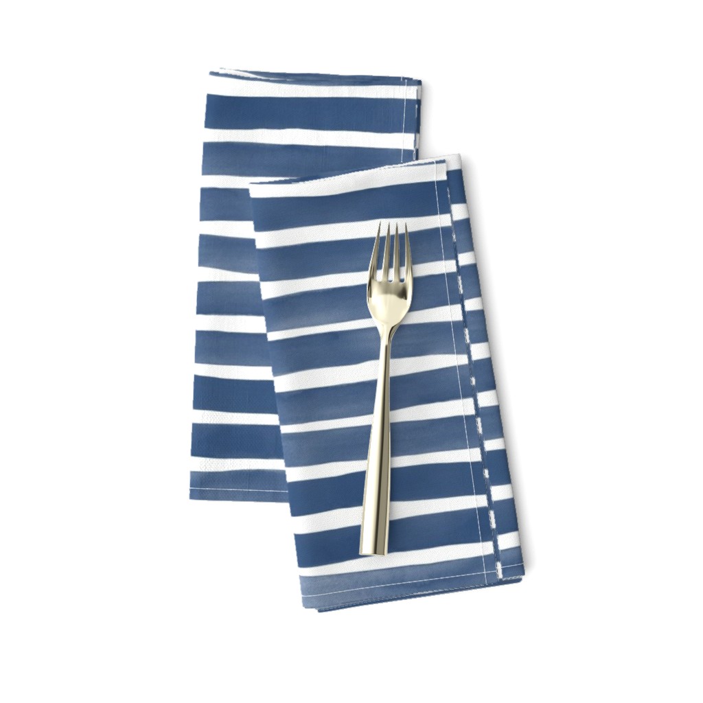 Watercolor Stripes M+M Navy Blue by Friztin