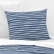 Watercolor Stripes M+M Navy Blue by Friztin