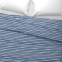 Watercolor Stripes M+M Navy Blue by Friztin