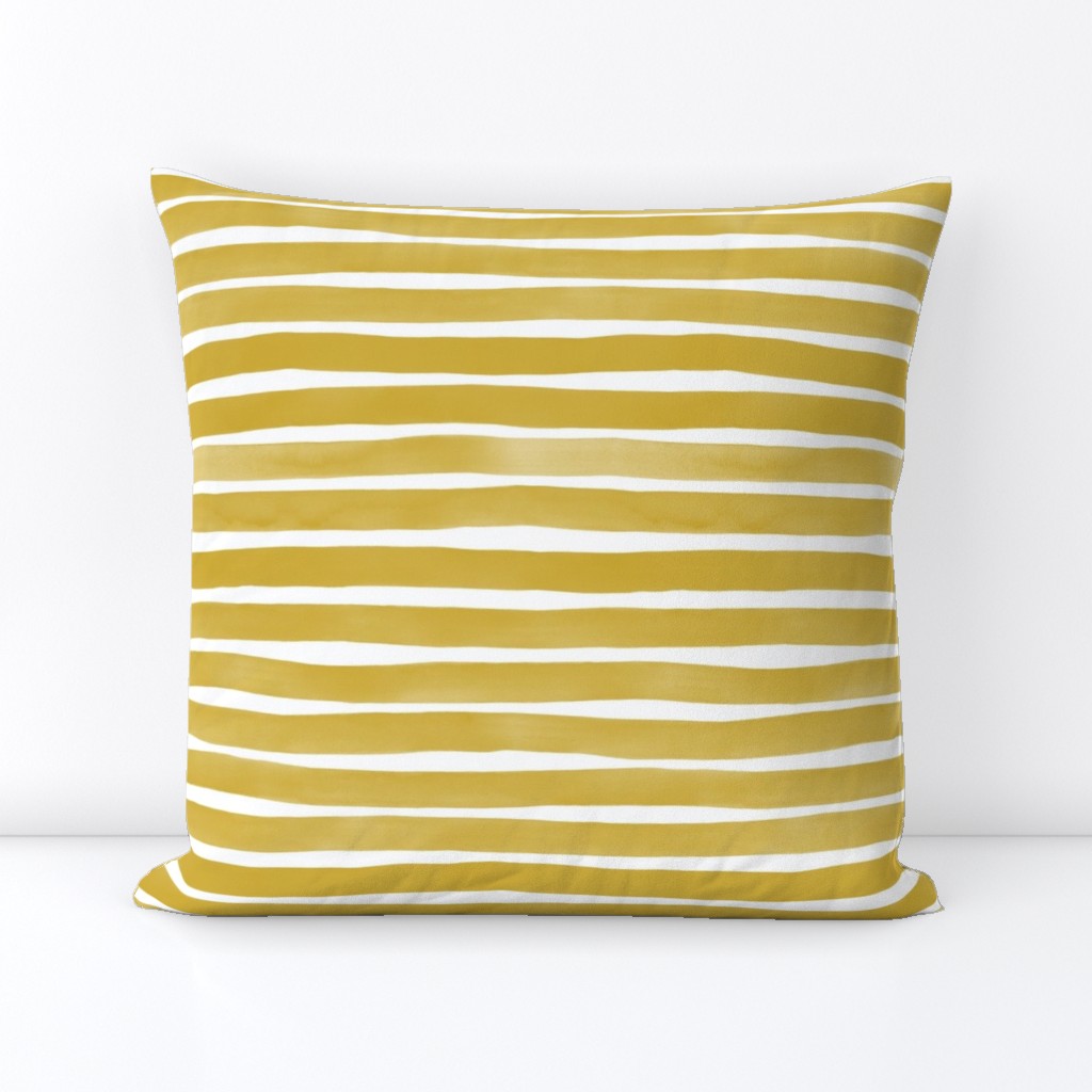 Watercolor Stripes M+M Ocher by Friztin