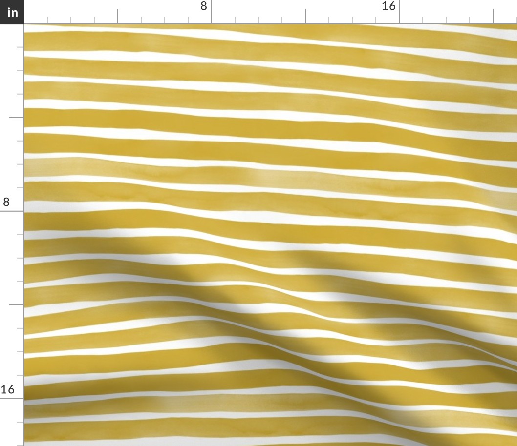 Watercolor Stripes M+M Ocher by Friztin