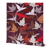 Japanese Origami paper cranes symbol of happiness, luck and longevity